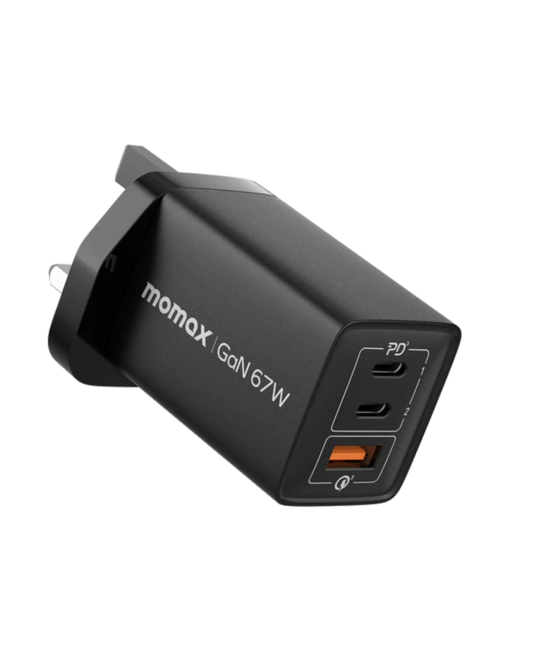 MOMAX ONEPLUG 67W 3 PORT GAN WALL CHARGER MOMAX ONEPLUG 67W 3 PORT GAN WALL CHARGER